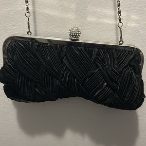 Black & silver clutch or crossbody purse
